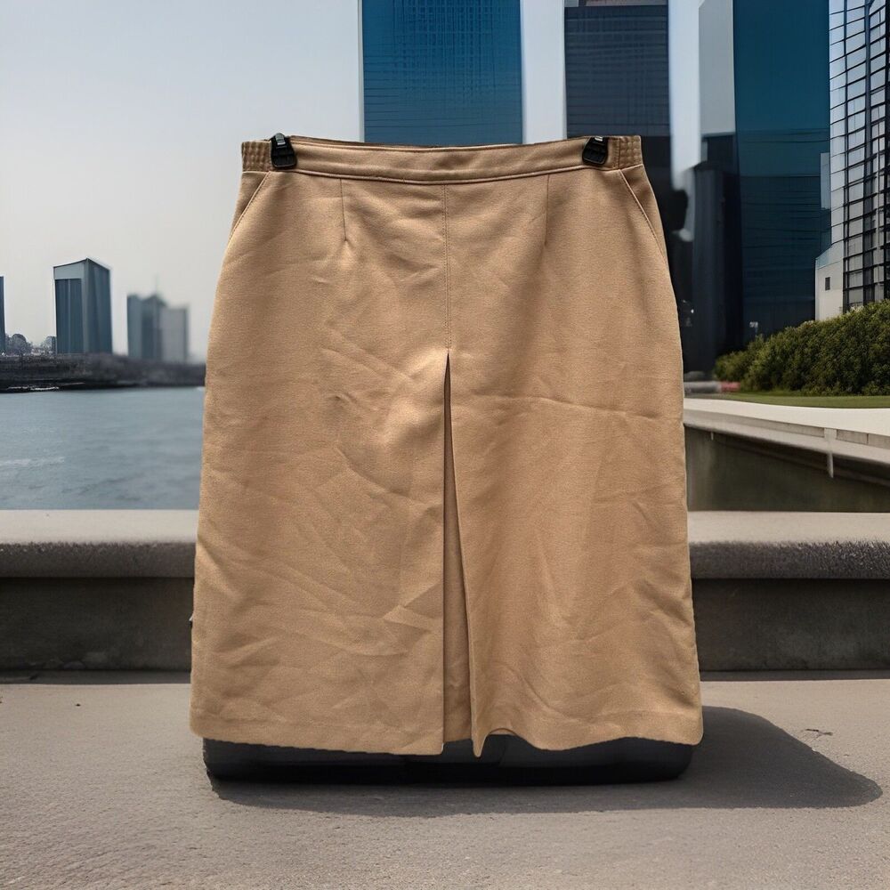 Sears Tan Vintage 70s Sears Women's Skirt - Skirts That Fit -Pockets Size L - 18
